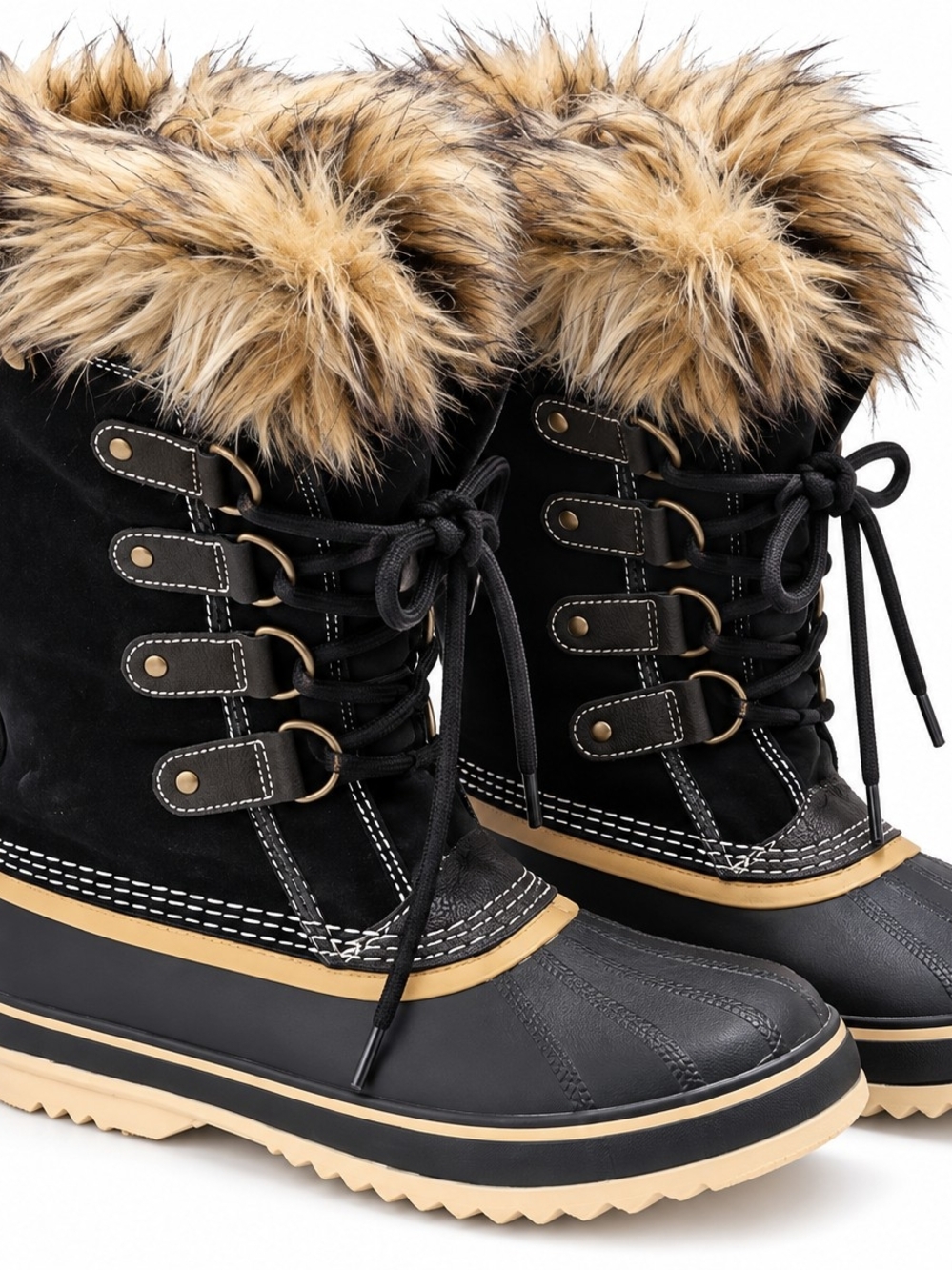 Sorel Joan of Arctic Women’s Winter Snow Boots Black Faux Fur Size 7